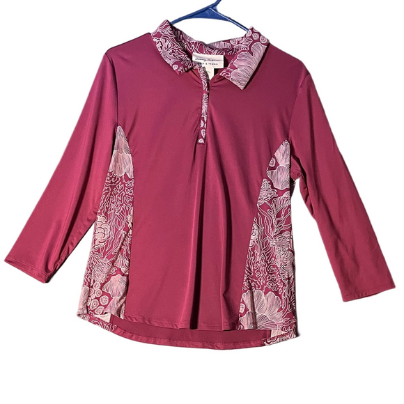 Tommy Bahama Other - Tommy Bahama Burgundy Floral Button Down Shirt pre loved.